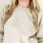 Neutral Embroidered BRIDE Athletic Block Gemma Sweatshirt
