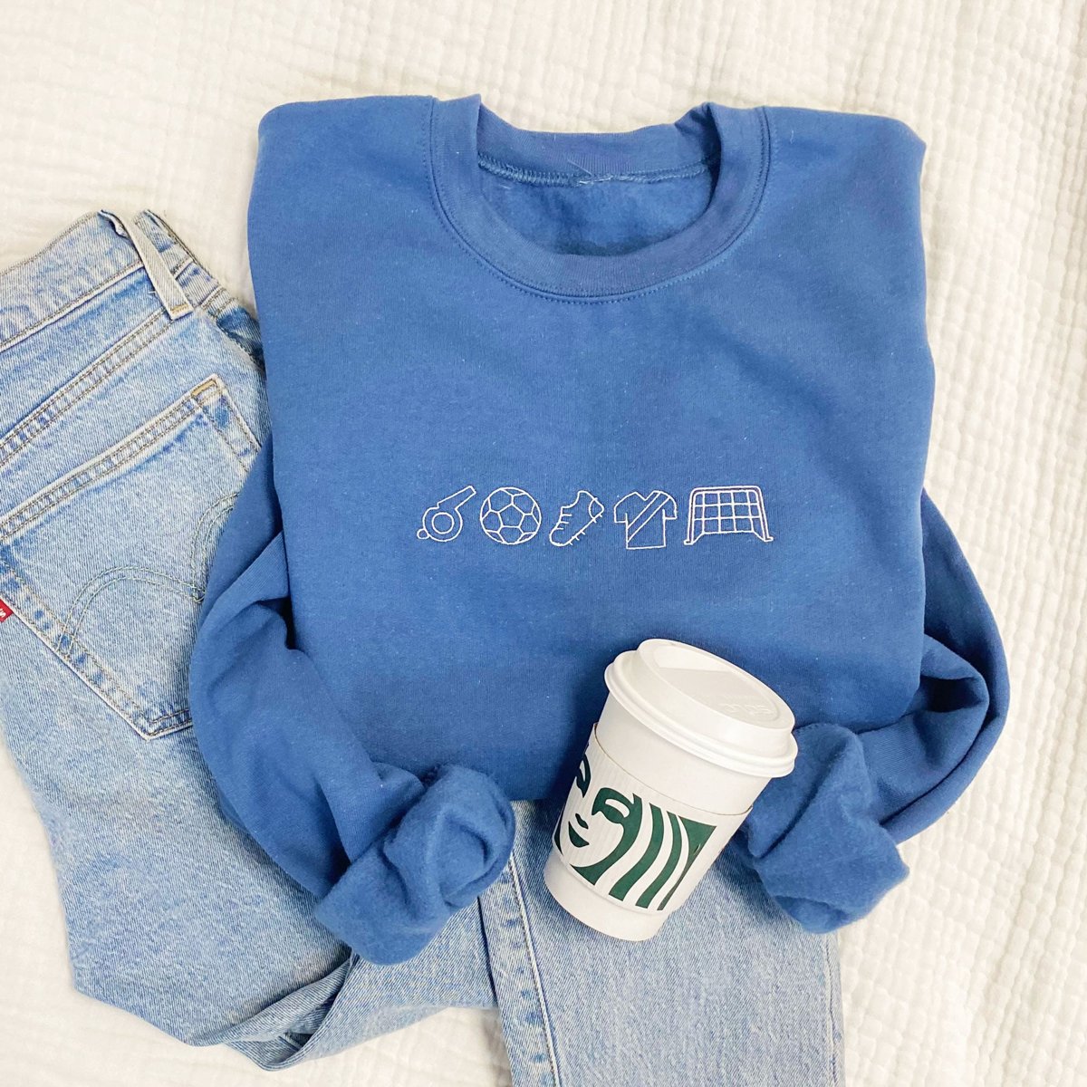 Embroidered Soccer Icon Sweatshirt