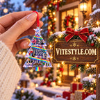 Pink Floyd Triangle Custom Name Christmas Tree Ornament