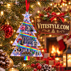 Pink Floyd Triangle Custom Name Christmas Tree Ornament