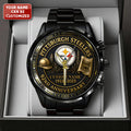 Personalized Pittsburgh Steelers 92nd Anniversary 2026 Black Stainless Steel Watch - TANTN16135