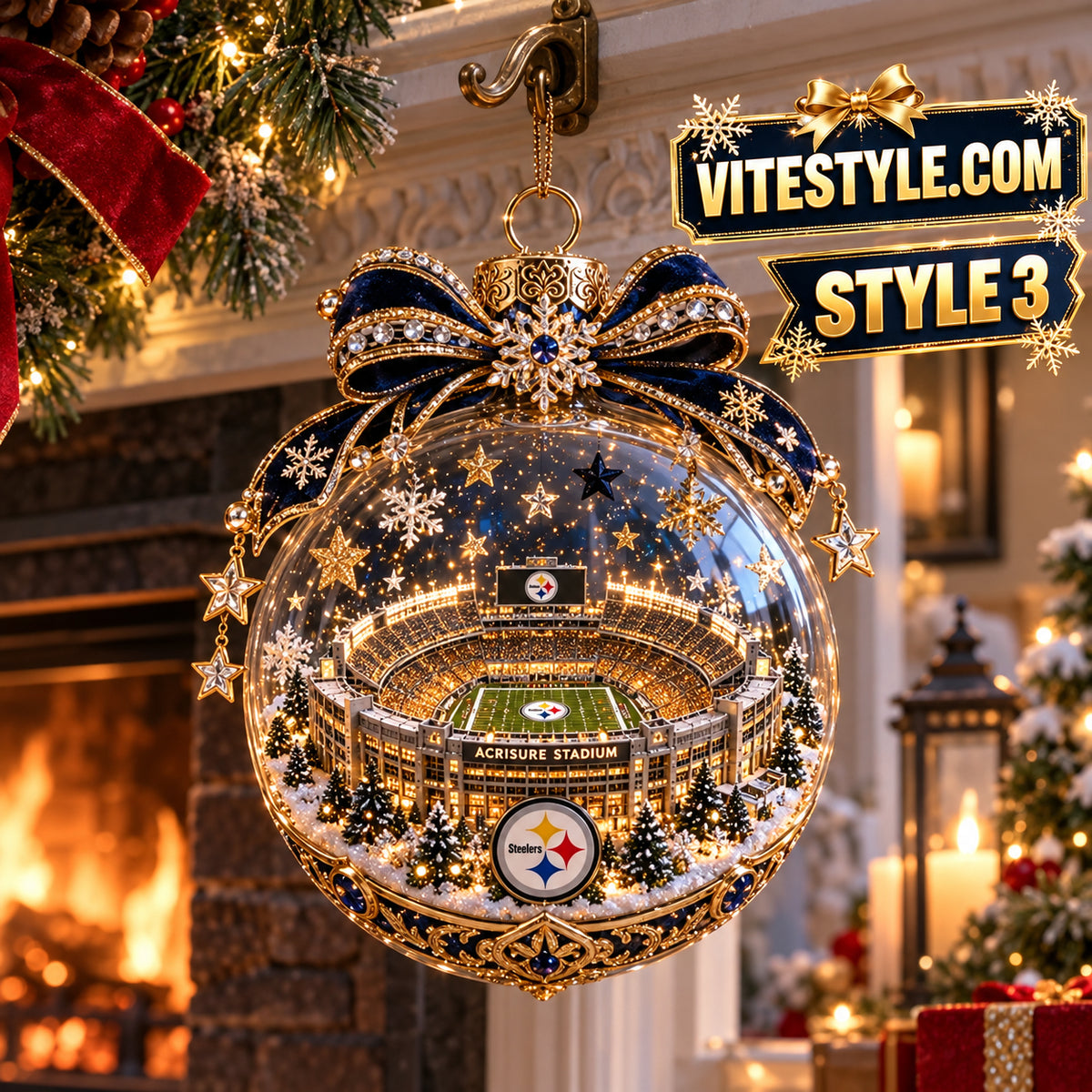 Pittsburgh Steelers Acrisure Stadium Christmas Ornament