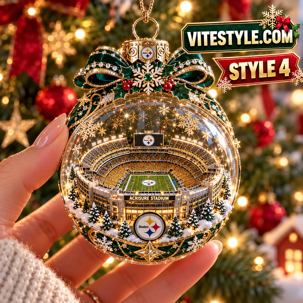 Pittsburgh Steelers Acrisure Stadium Christmas Ornament