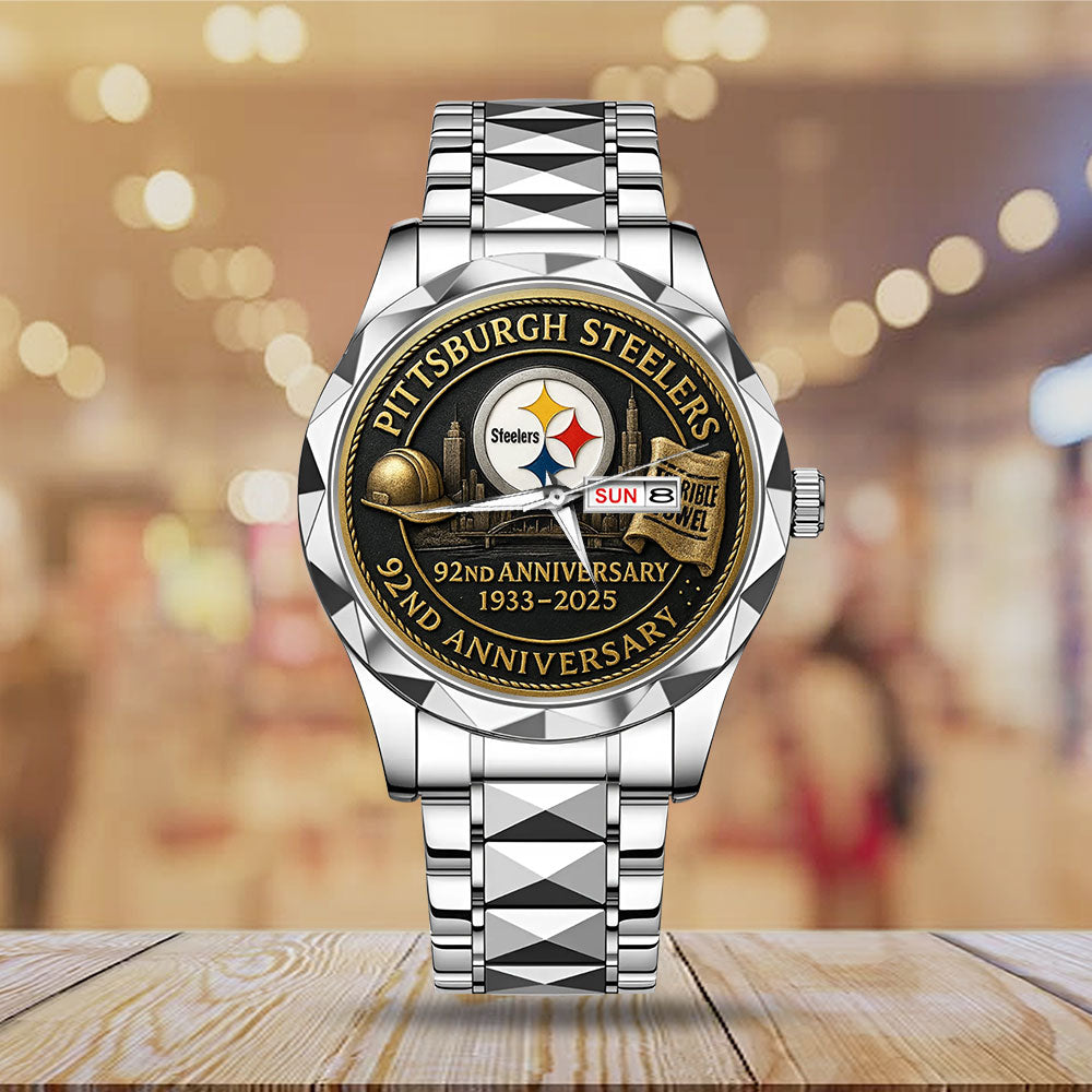 Pittsburgh Steelers 92nd Anniversary Alloy Luxury Quartz Watch - MAITM12901