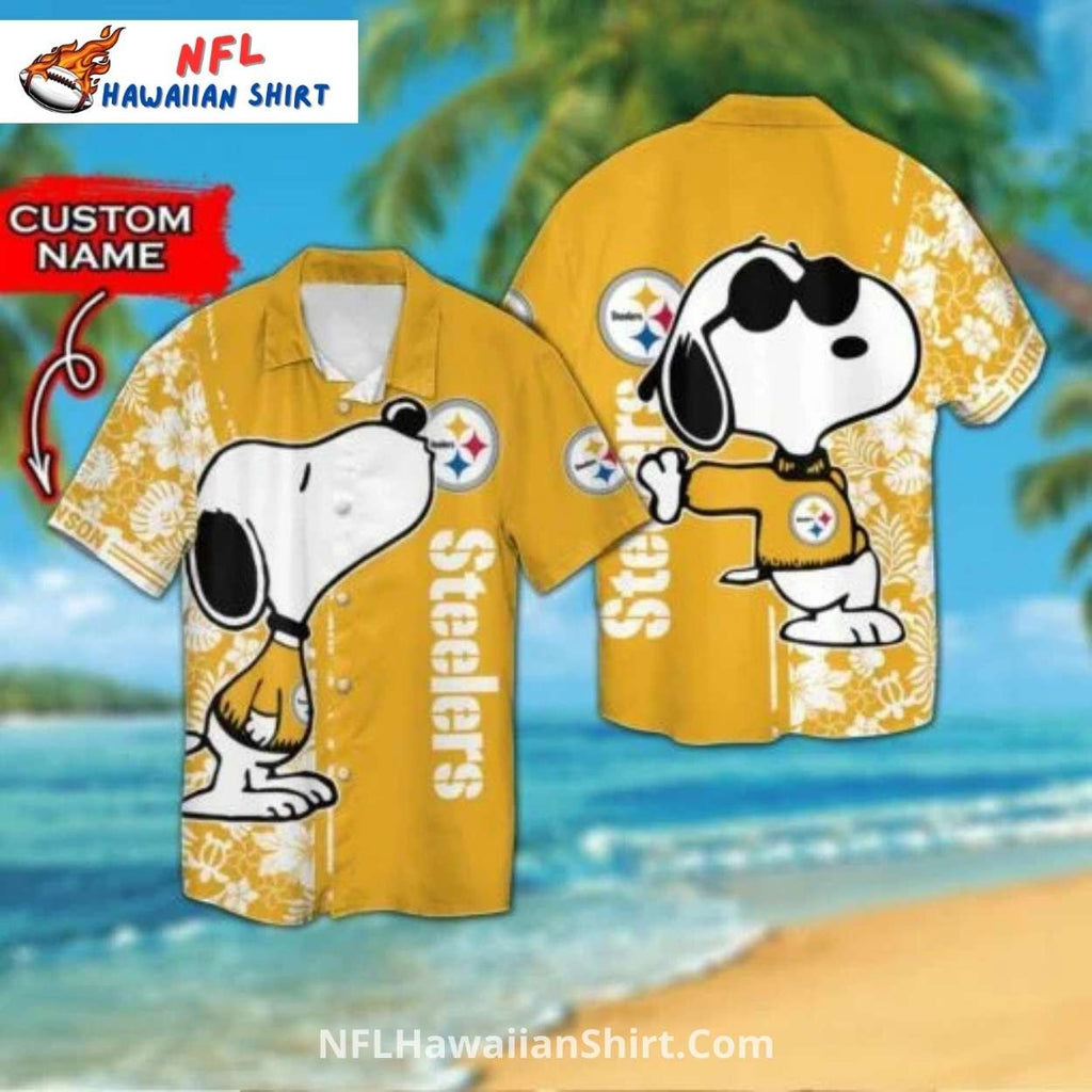 Pittsburgh Steelers Aloha Shirt Custom Name Snoopy Style