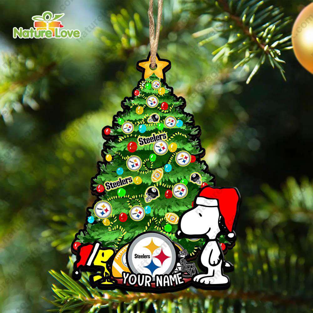 Pittsburgh Steelers Custom Snoopy Peanuts Christmas Ornament Xmas Tree Decorations
