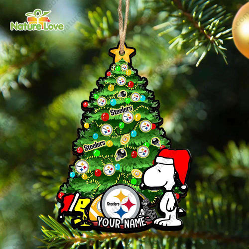 Pittsburgh Steelers Custom Snoopy Peanuts Christmas Ornament Xmas Tree Decorations