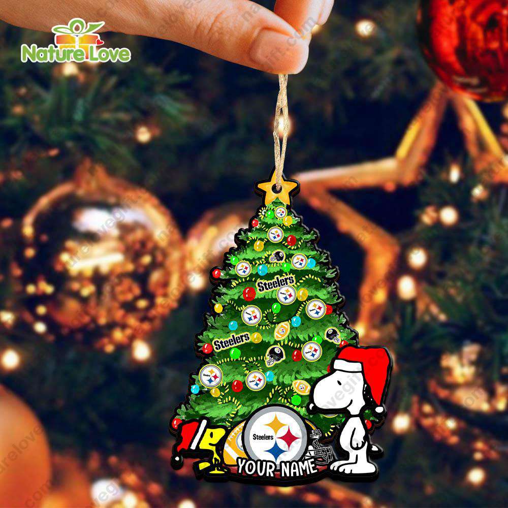 Pittsburgh Steelers Custom Snoopy Peanuts Christmas Ornament Xmas Tree Decorations