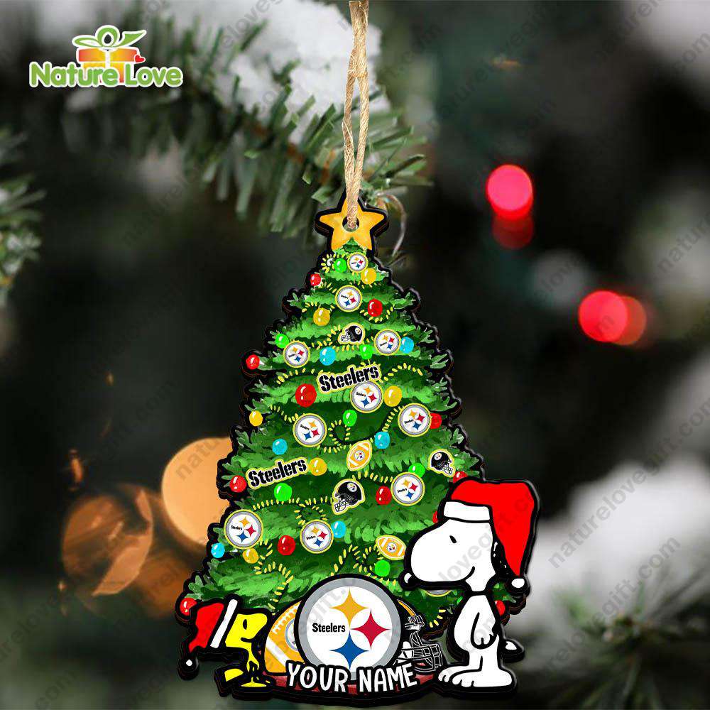 Pittsburgh Steelers Custom Snoopy Peanuts Christmas Ornament Xmas Tree Decorations