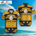 Pittsburgh Steelers Polynesian Pattern Aloha Shirt Black Gold
