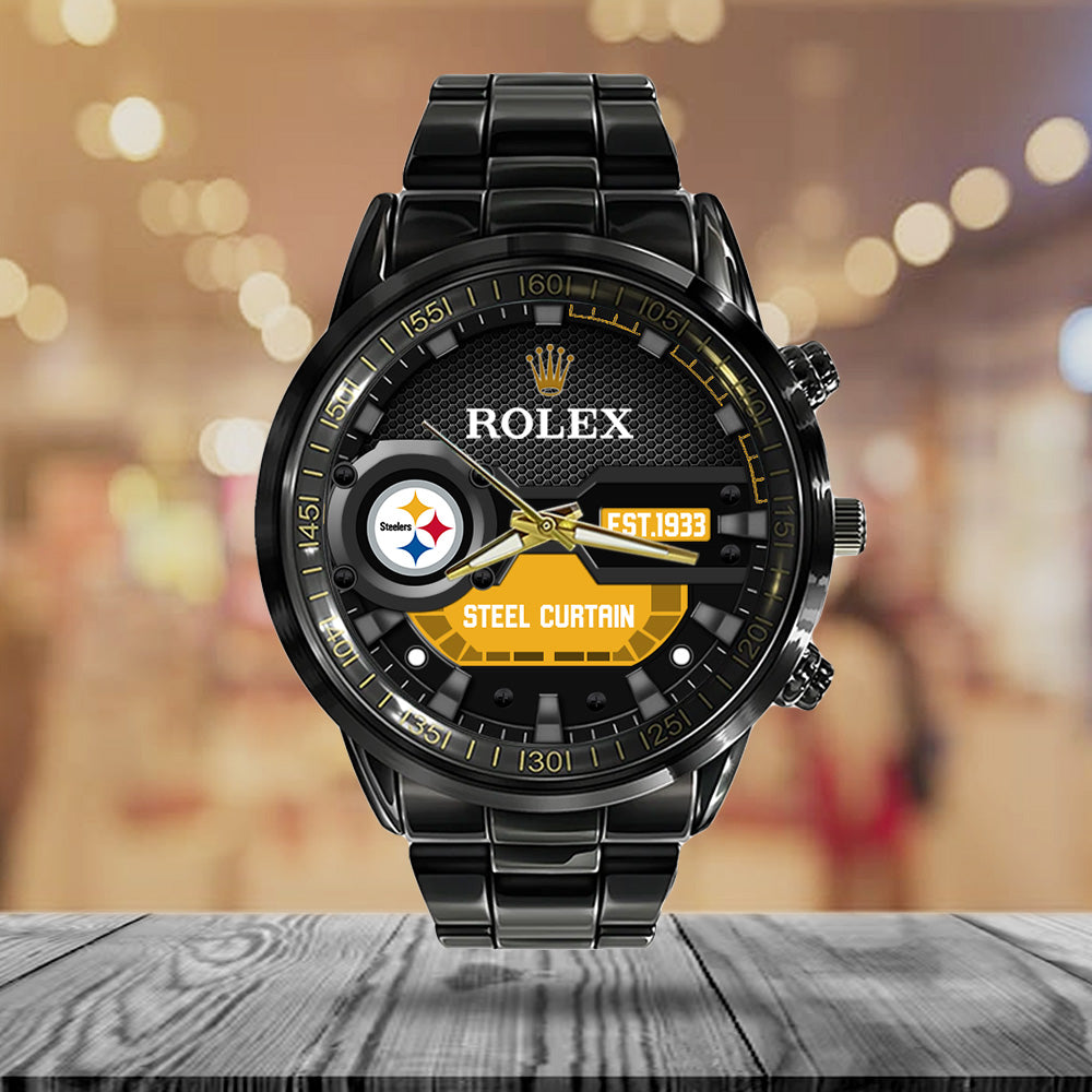 Pittsburgh Steelers x Rolex Black Stainless Steel Watch - MAITM13220