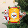 Pittsburgh Steelers Santa And Reindeer Funny Christmas Ornament NFL Gift