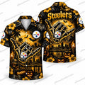 Pittsburgh Steelers Gothic Spider Web Halloween Hawaiian Shirt