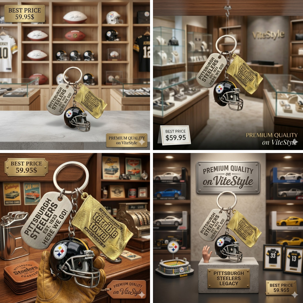 Pittsburgh Steelers Terrible Towel Here We Go Keychain