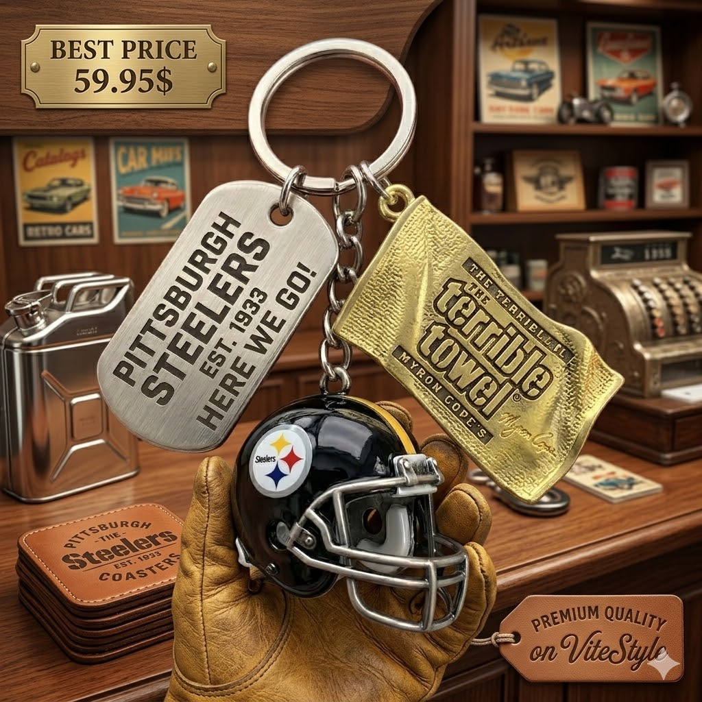 Pittsburgh Steelers Terrible Towel Here We Go Keychain