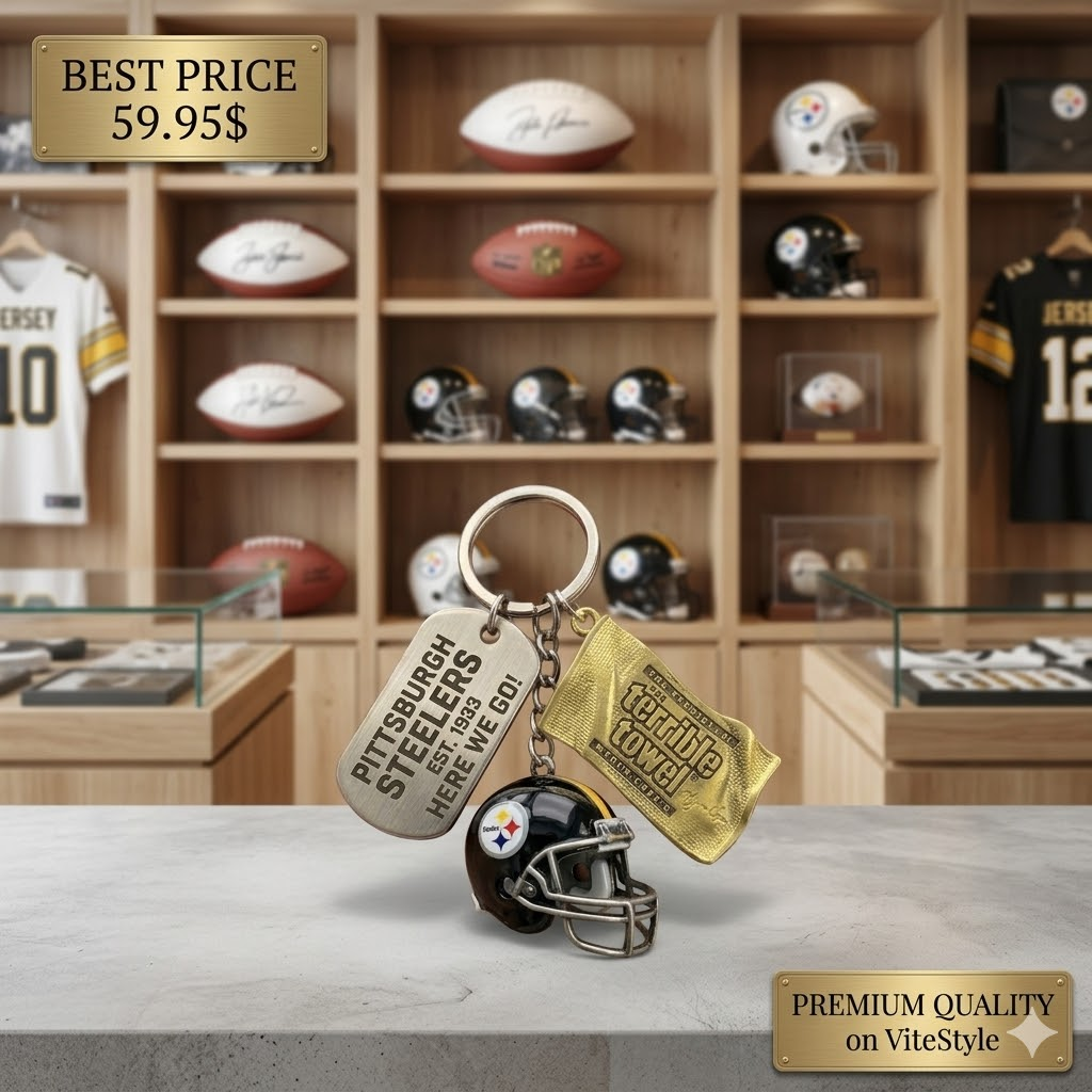 Pittsburgh Steelers Terrible Towel Here We Go Keychain