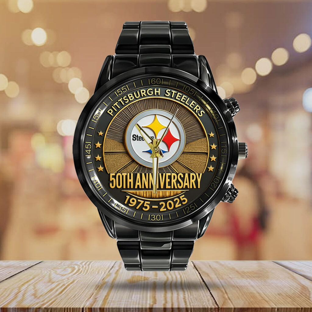 Pittsburgh Steelers The Terrible Towel 2025 Black Stainless Steel Watch - TANTN16139