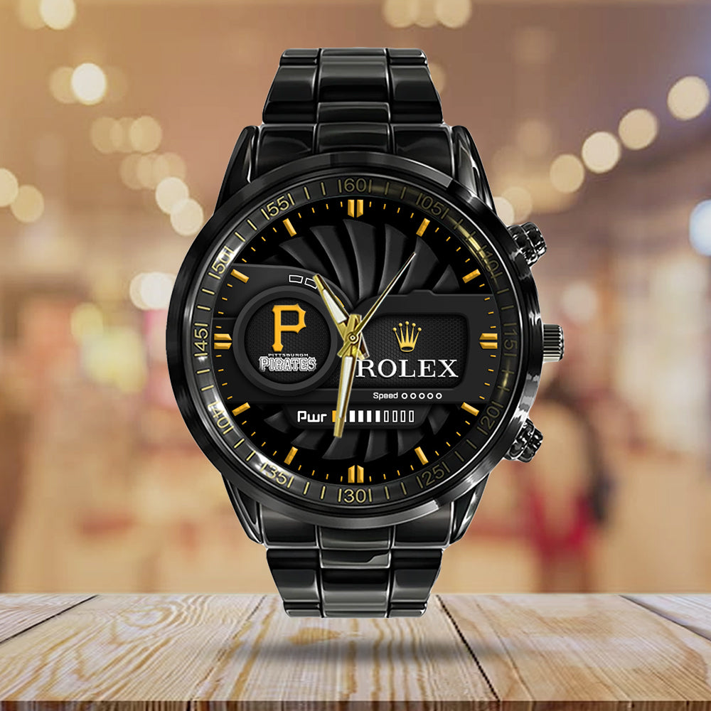 Pittsburgh Pirates Black Stainless Steel Watch - MAITM13444