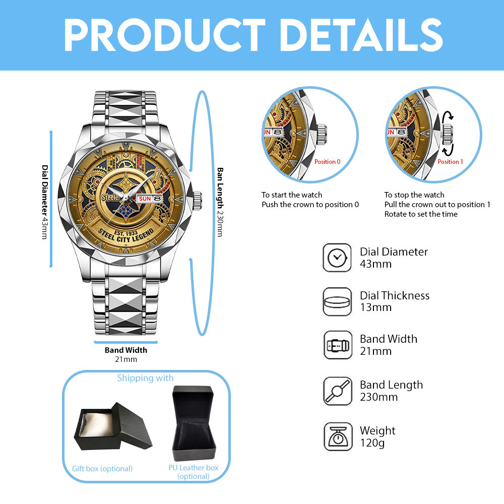 Pittsburgh Steelers Alloy Luxury Quartz Watch - TANTN20785