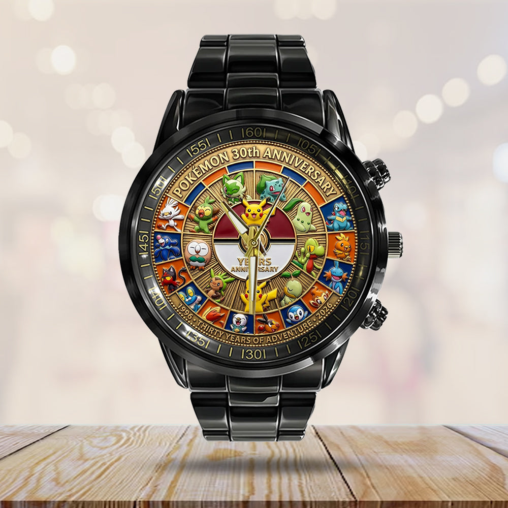 Pokemon 30th Anniversary 2026 Black Stainless Steel Watch - TMTHU4285