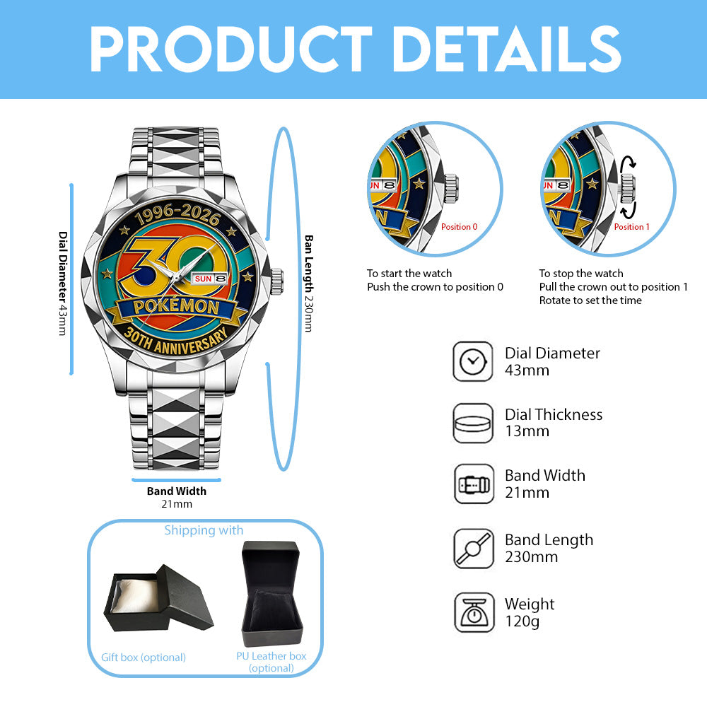 Pokemon 30th Anniversary 2026 Alloy Luxury Quartz Watch - TANTN20825