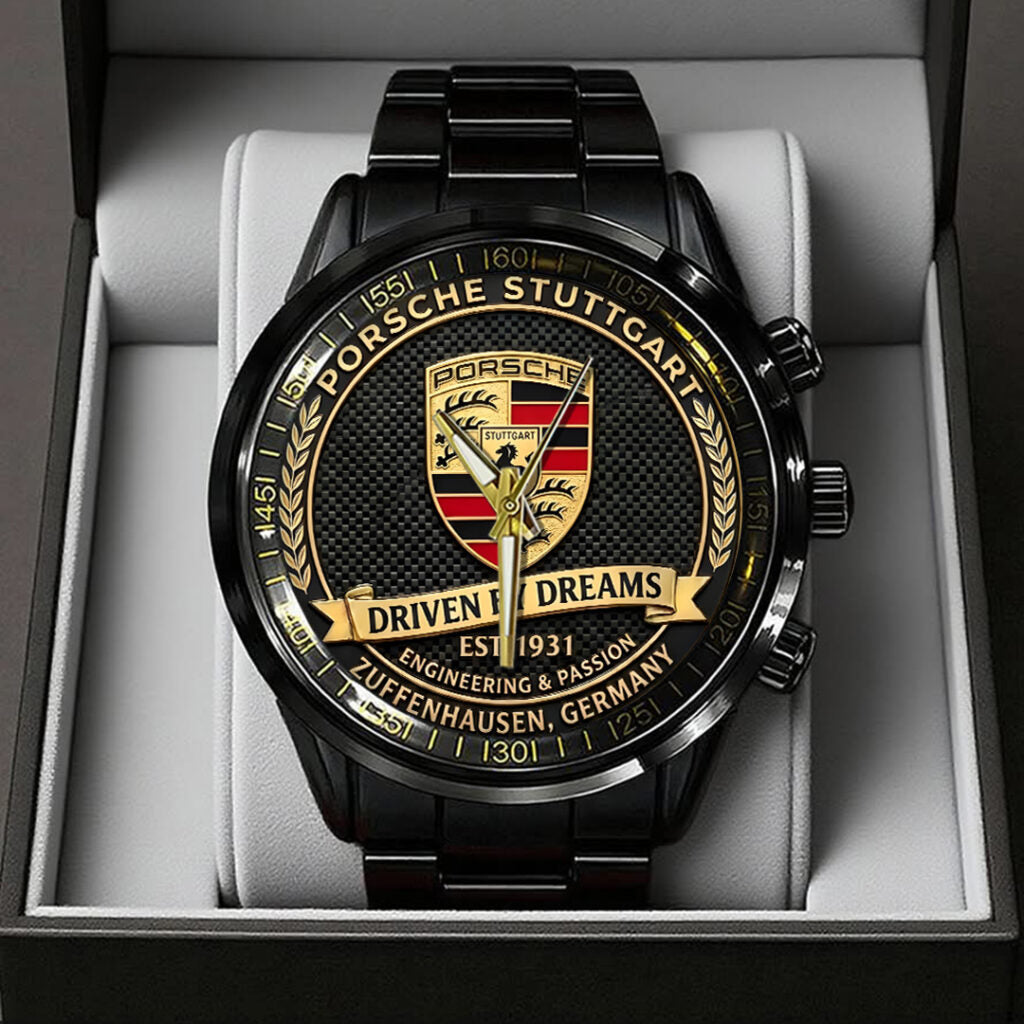 Porsche Stuttgart Black Stainless Steel Watch - TANTN20824