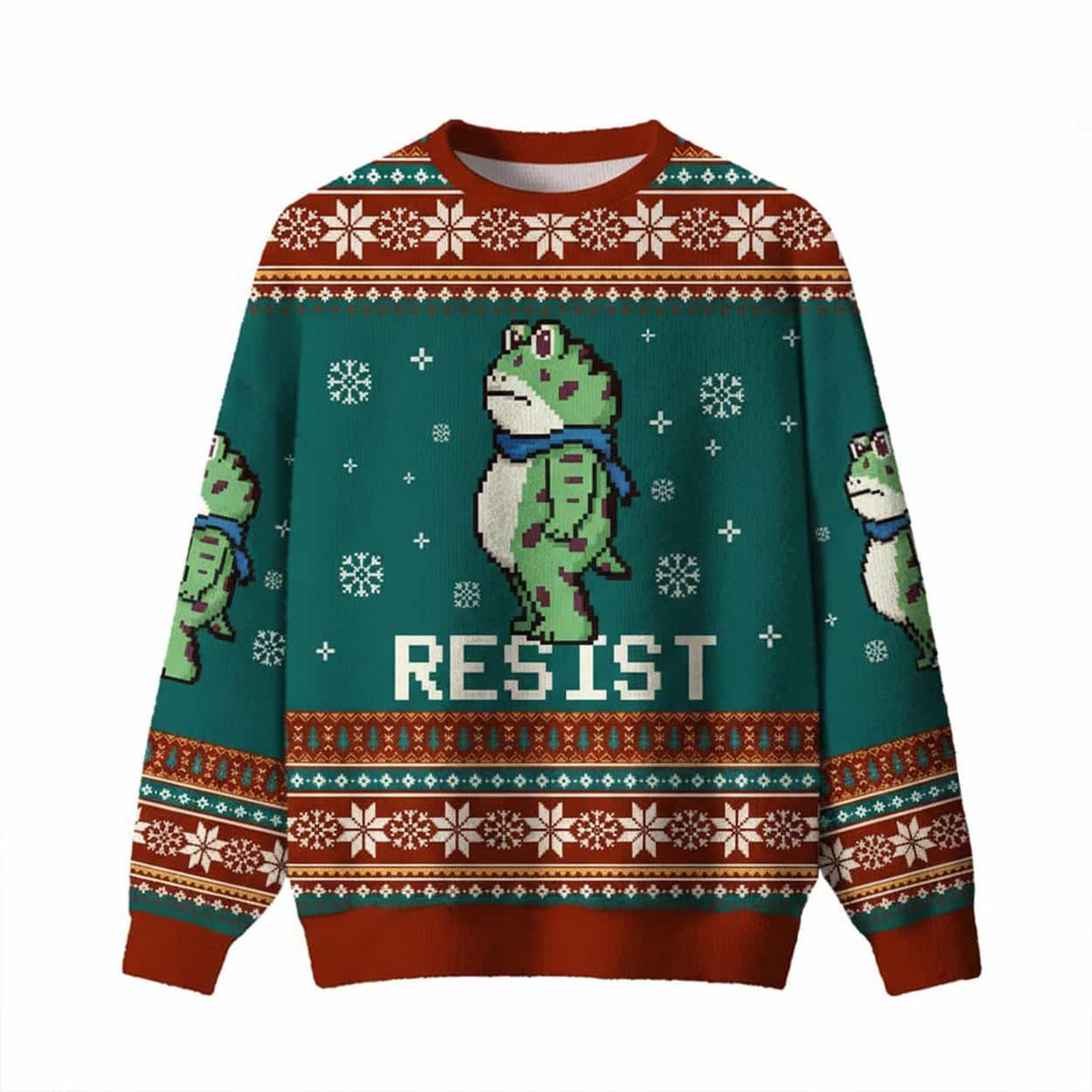 Portland Frog Resist Ugly Christmas Sweater