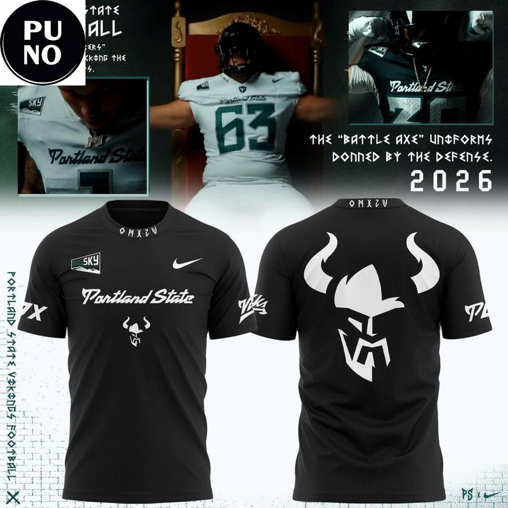 Portland State Vikings 2026 Battle Axe T-Shirt