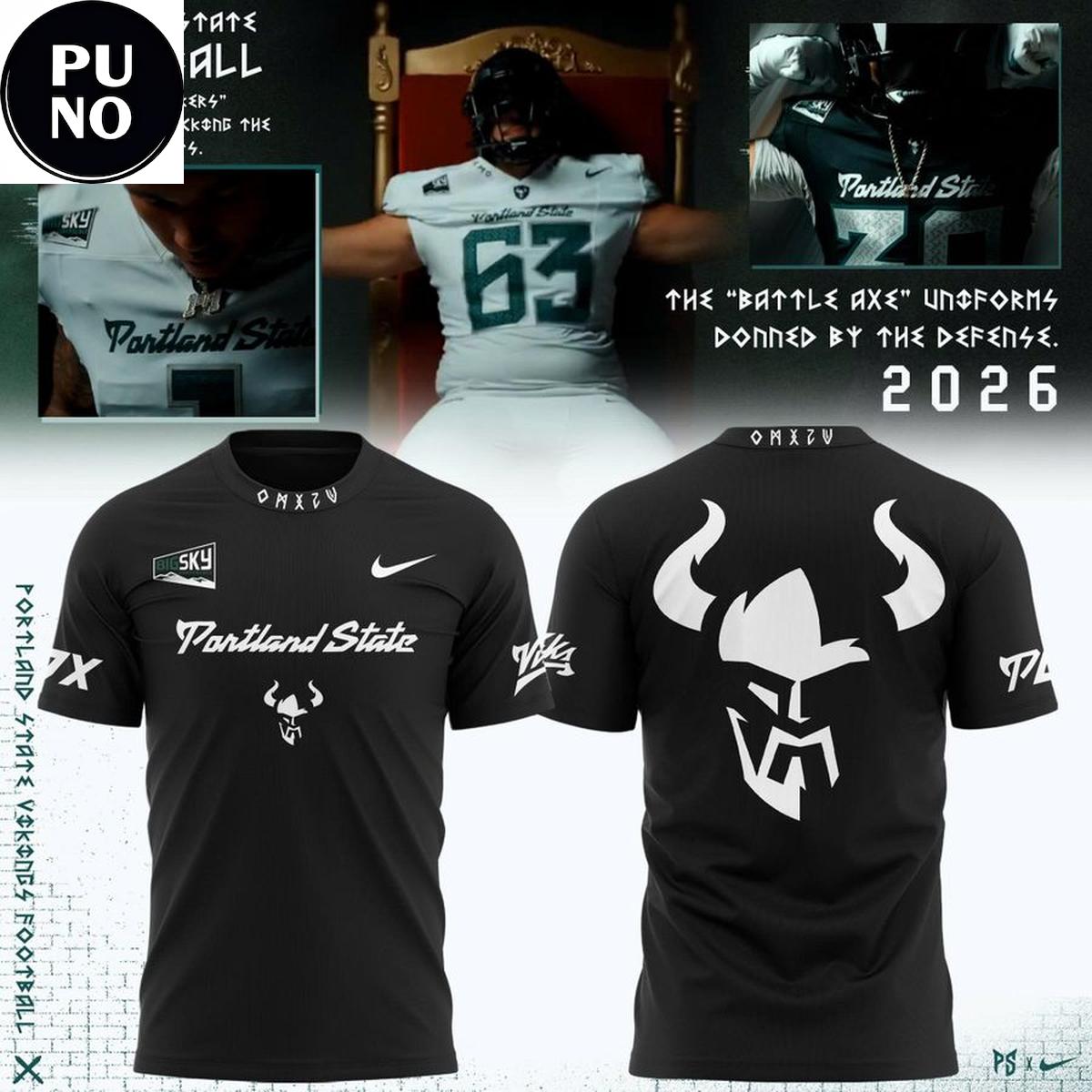 Portland State Vikings 2026 Battle Axe T-Shirt
