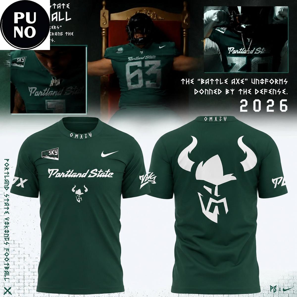 Portland State Vikings 2026 Battle Axe T-Shirt