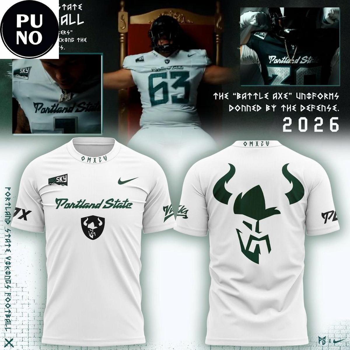 Portland State Vikings 2026 Battle Axe T-Shirt