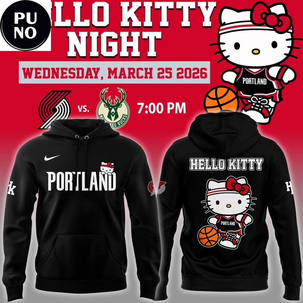 Portland Trail Blazers x Hello Kitty Night 2026 Hoodie T-Shirt
