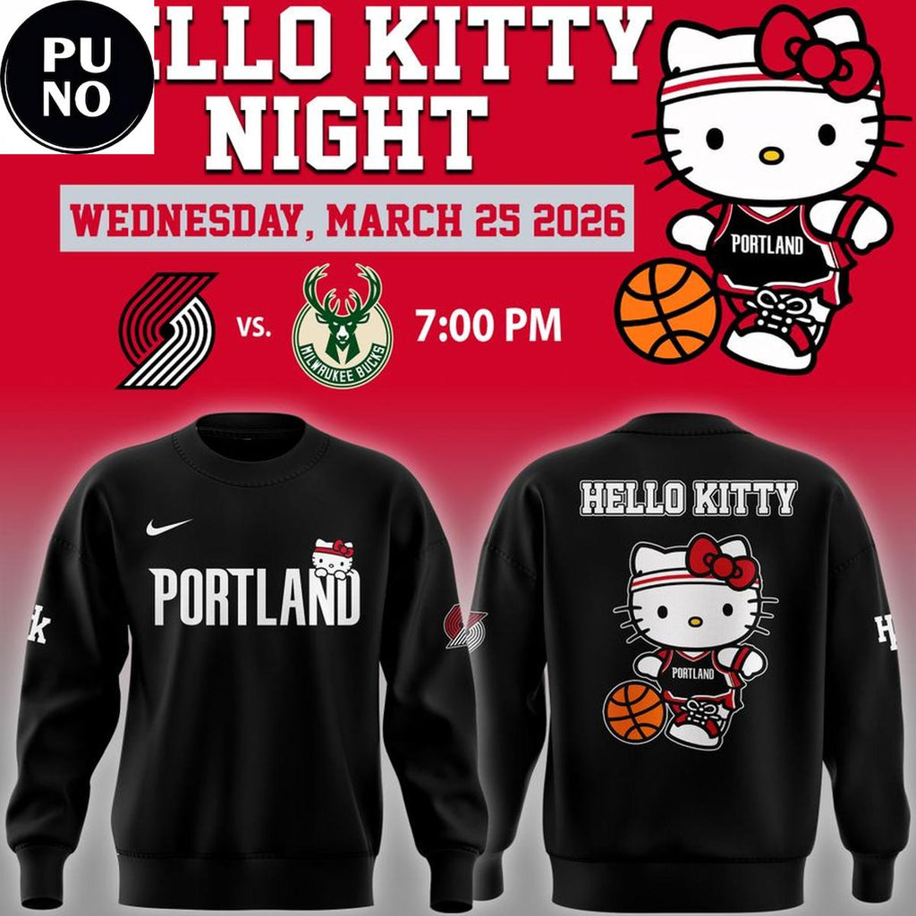 Portland Trail Blazers x Hello Kitty Night 2026 Hoodie T-Shirt