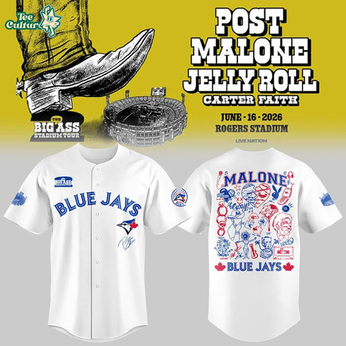 Post Malone The Big Ass Stadium Tour 2026 Rogers Stadium Limited Edition Baseball Jersey