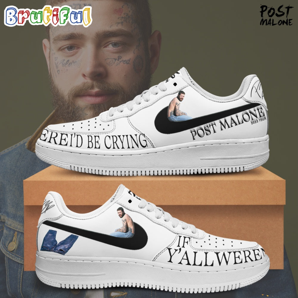 Post Malone World Tour Air Force 1 Sneaker Shoes