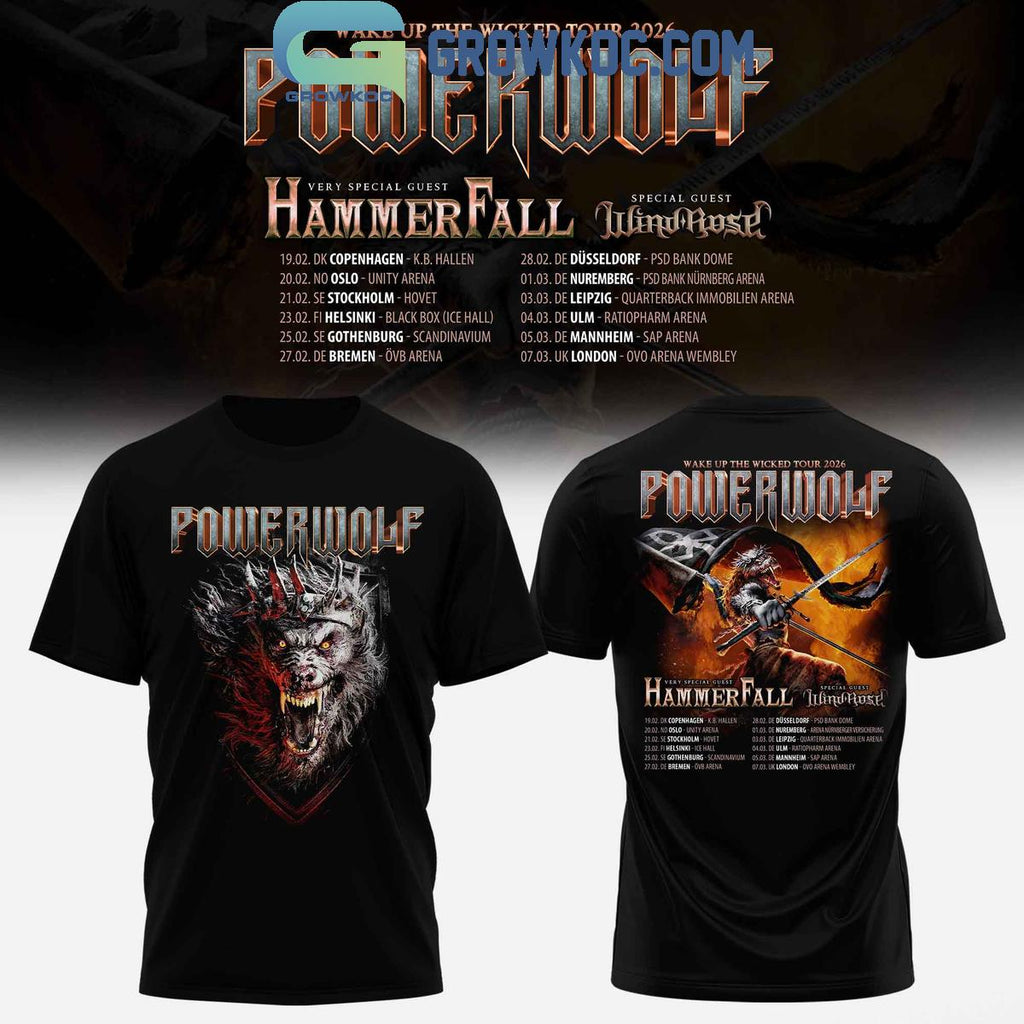 Powerwolf Wake Up The Wicked Tour 2026 Hoodie T-Shirt