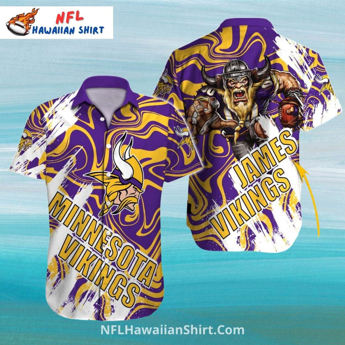 Psychedelic Swirl Minnesota Vikings Hawaiian Shirt