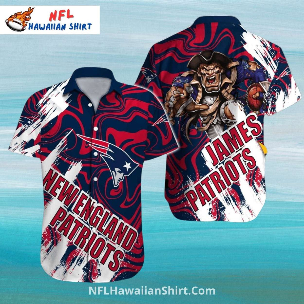 Psychedelic Swirl Patriots Fan Hawaiian Shirt
