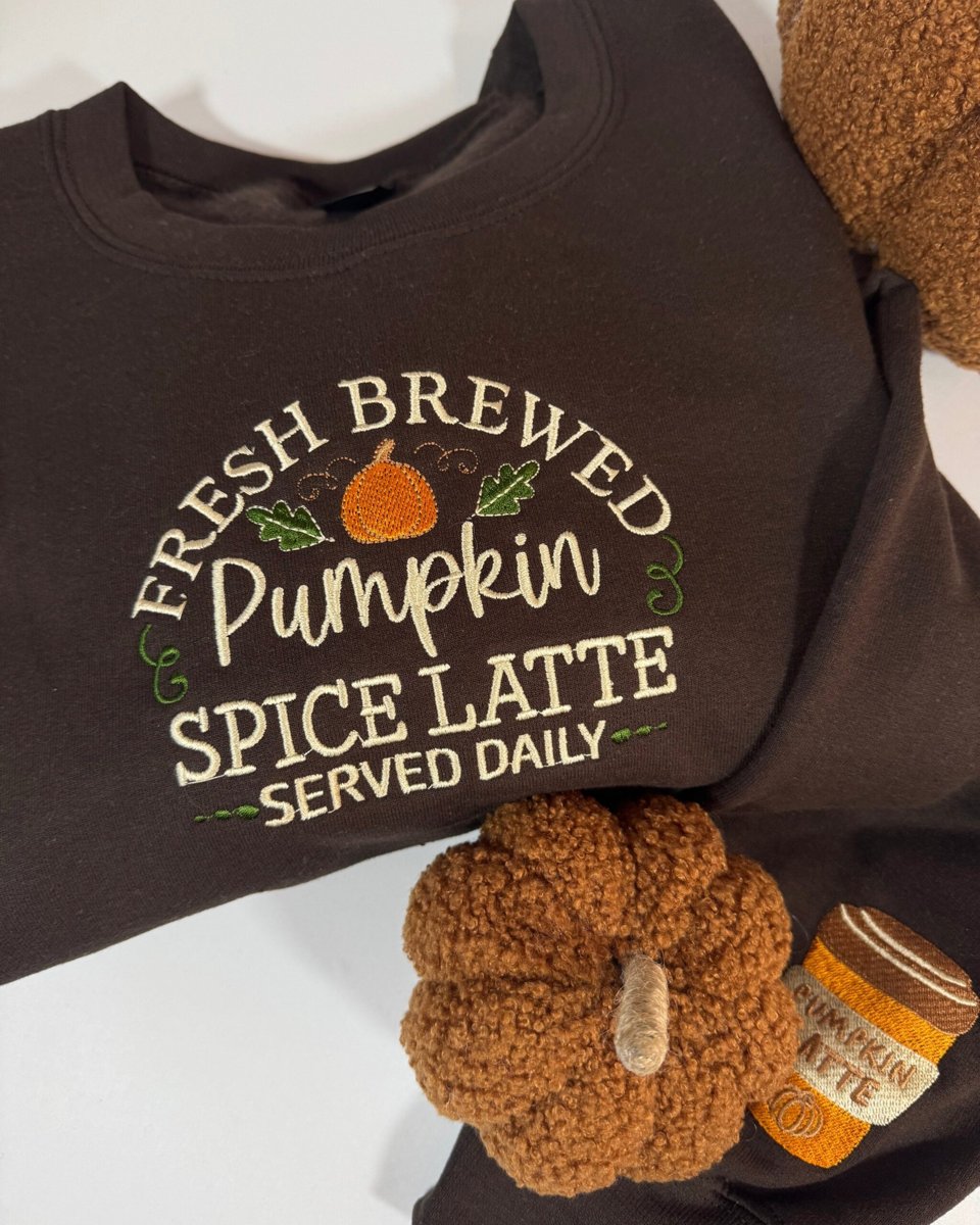 Pumpkin Spice Latte Embroidered Sweatshirt