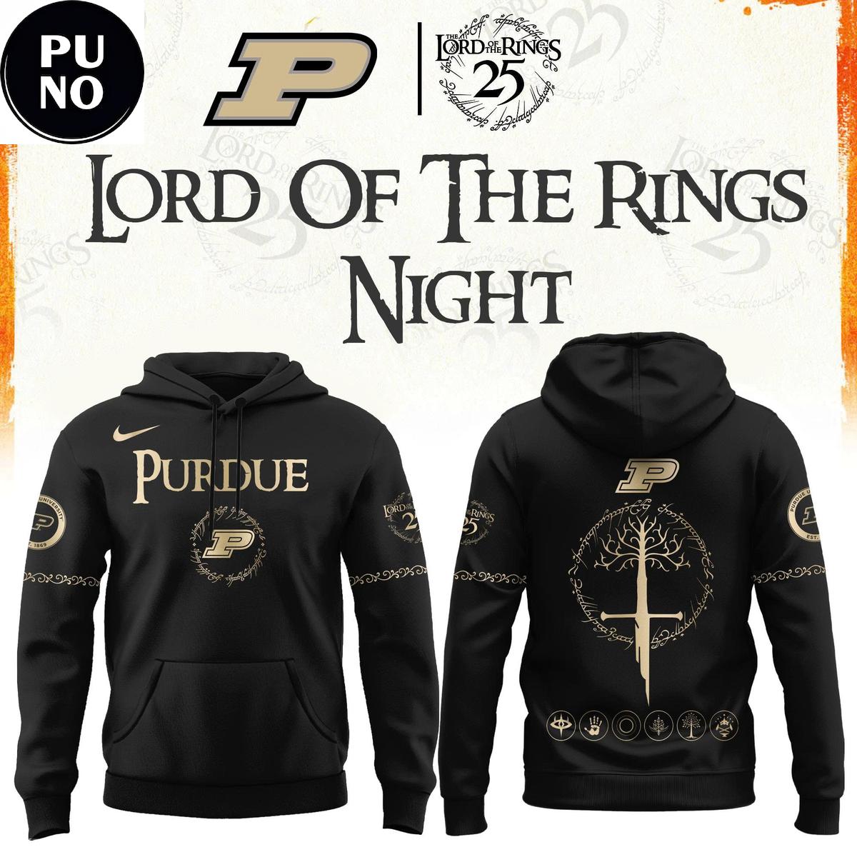 Purdue Boilermakers x Lord Of The Rings Night 2026 Hoodie T-Shirt