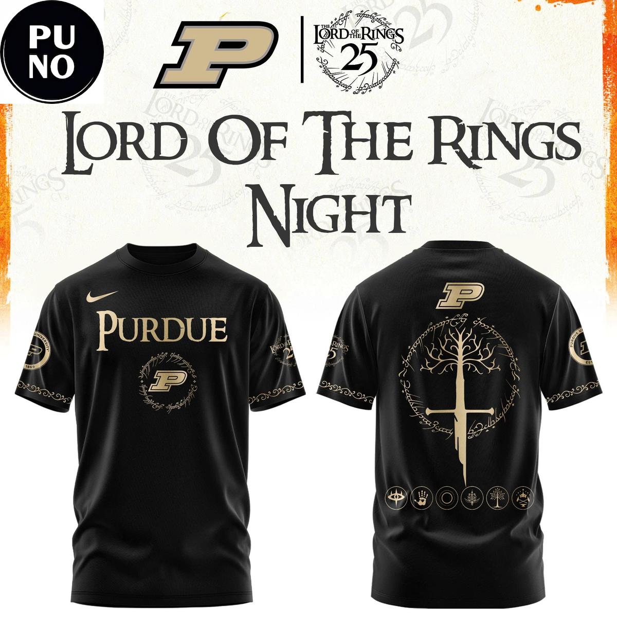 Purdue Boilermakers x Lord Of The Rings Night 2026 Hoodie T-Shirt