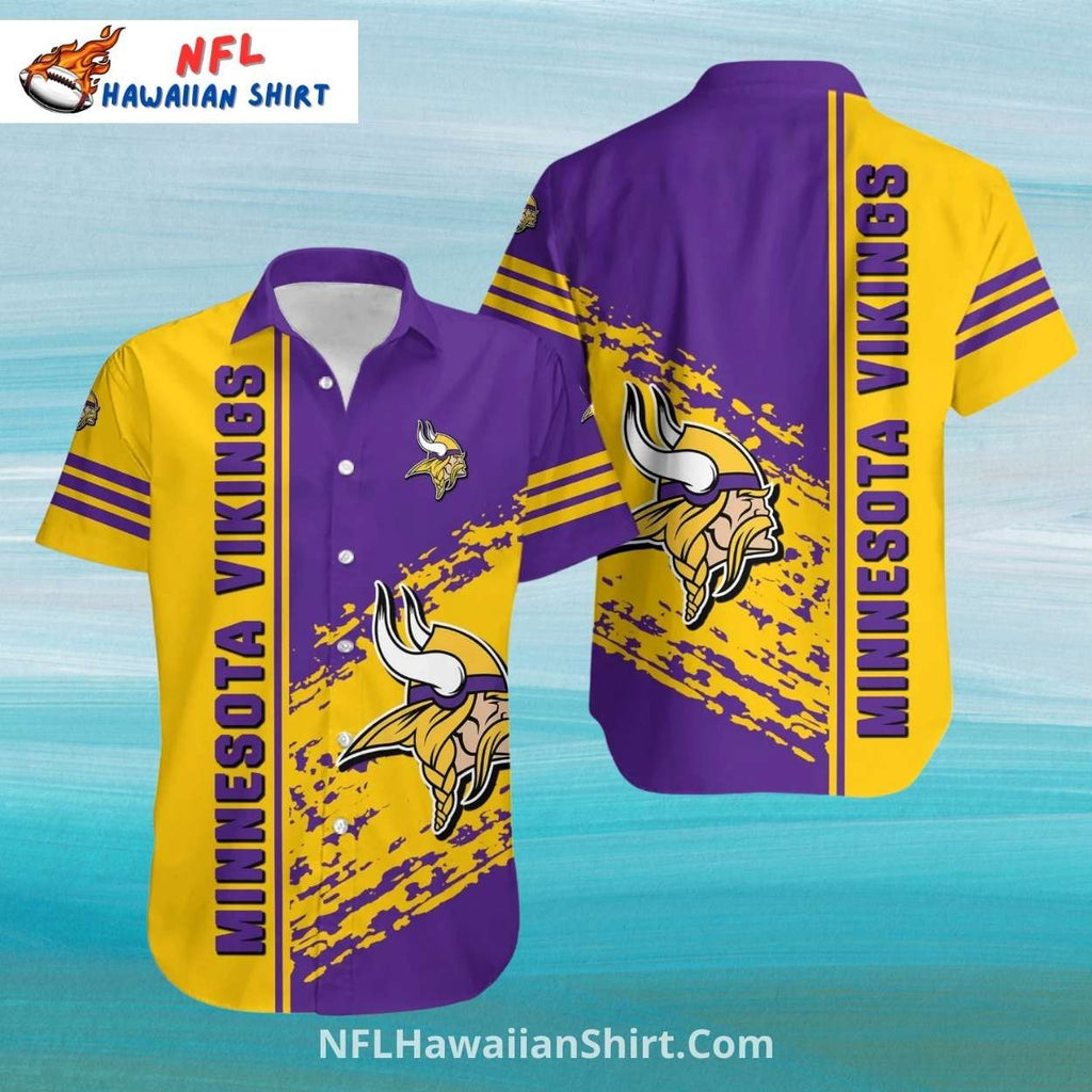 Purple and Gold Splash Minnesota Vikings Aloha Shirt