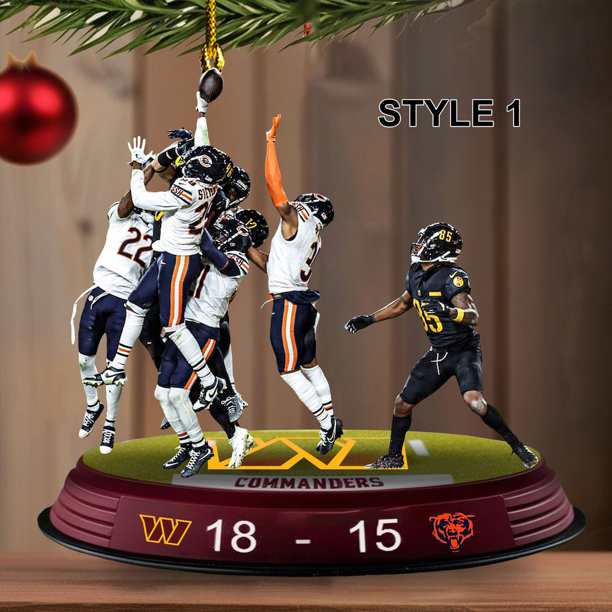 Washington Commanders Hail Mary against Chicago Bears ornament
