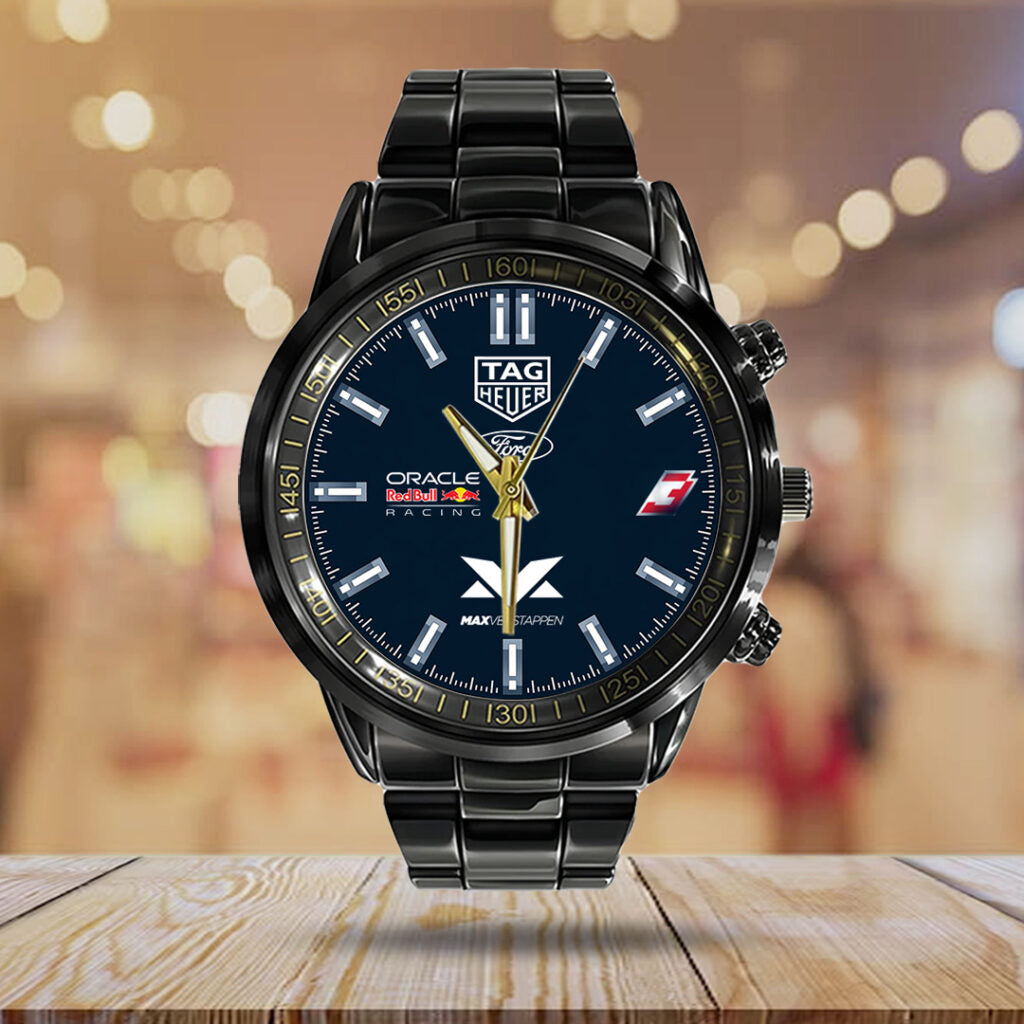 Red Bull Racing x Max Verstappen Black Stainless Steel Watch - TANTN21901