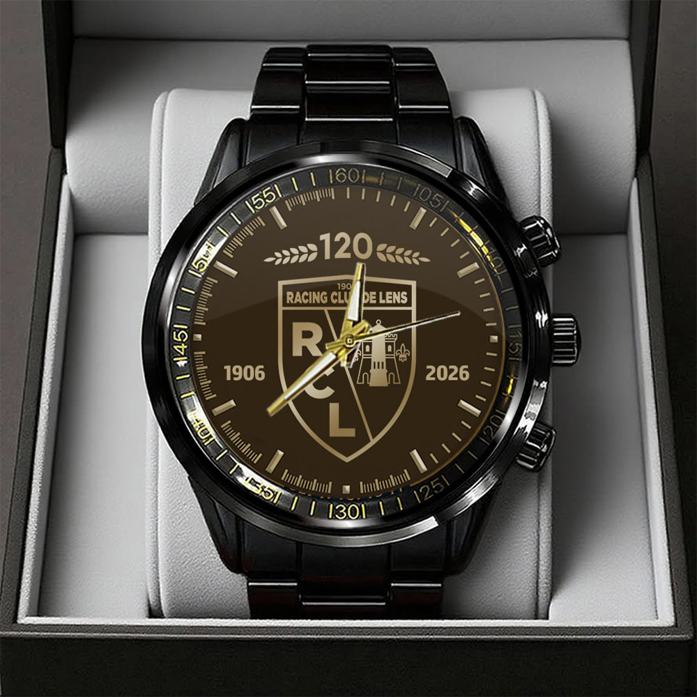 RC Lens 120th Anniversary Black Stainless Steel Watch - TANTN19306