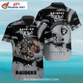 Raiders Hawaiian Shirt Angry Football Player Grayscale