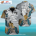 Raiders Hawaiian Shirt Vintage Wave And Leaf Pattern