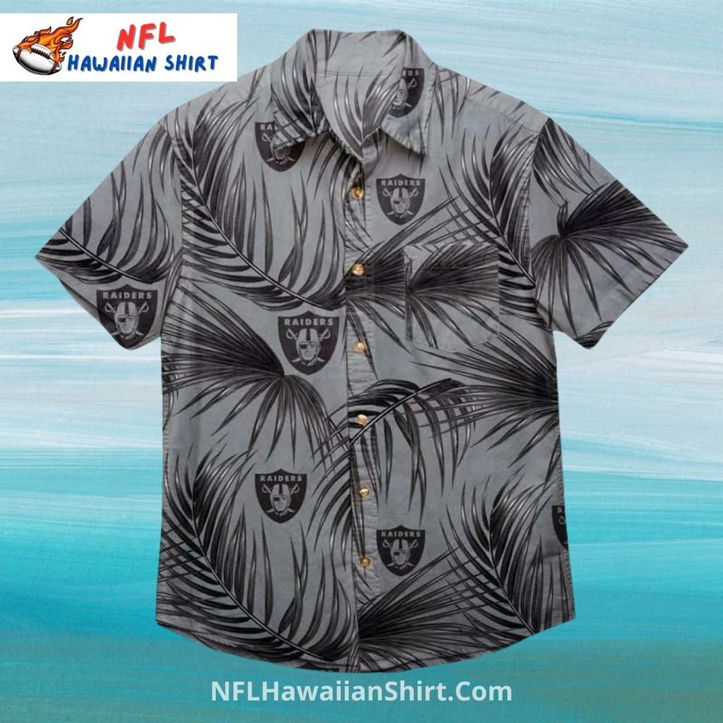 Raiders Hawaiian Shirt With Tropical Palm Leaves Pattern