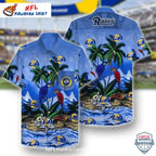 Rams Bold Graphic Blue And Gold Short Sleeve Shirt