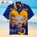 Rams Eagle And American Flag Patriotic Hawaiian Shirt